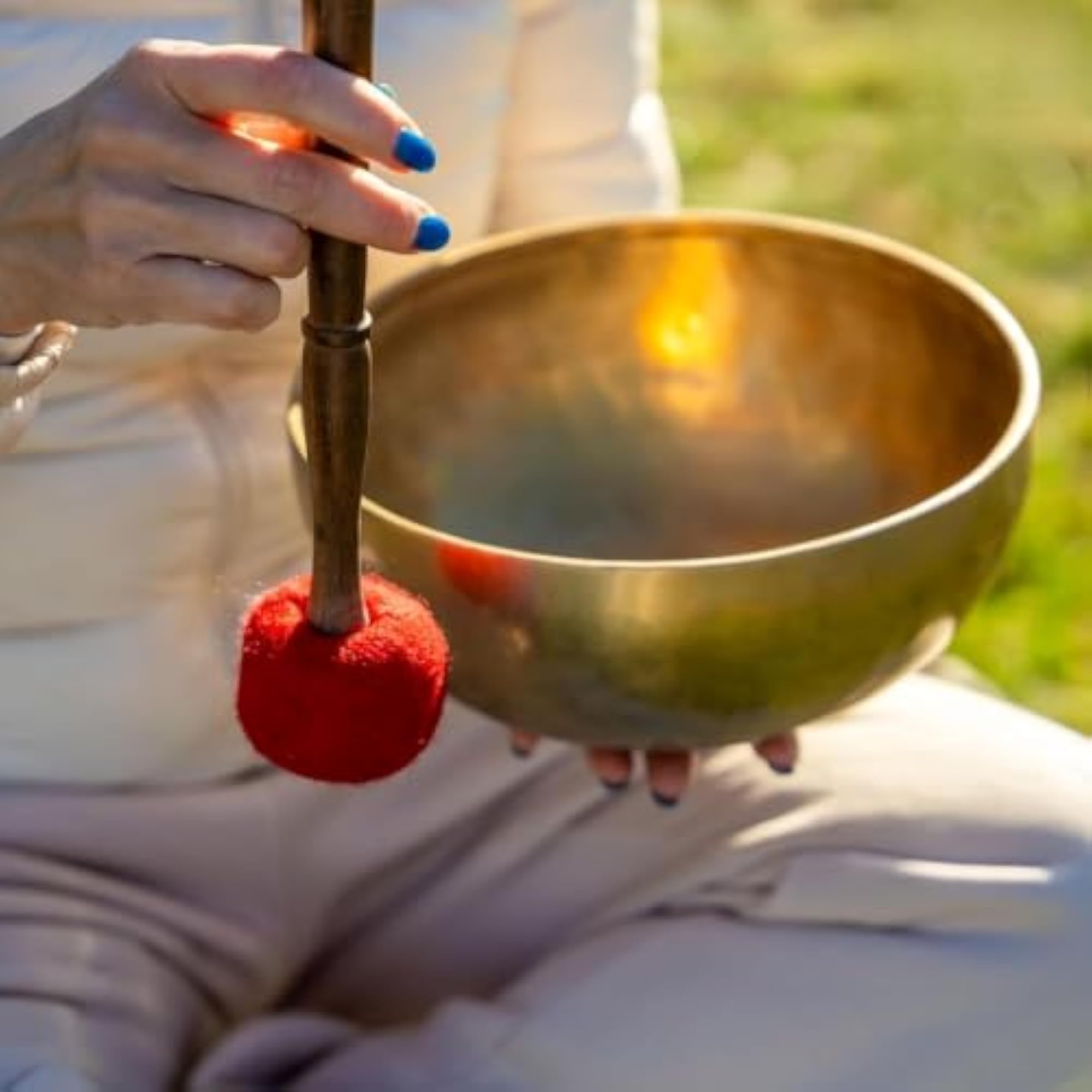 Tibetan Singing Bowl Striker - Wooden Mallet with Wool Felt